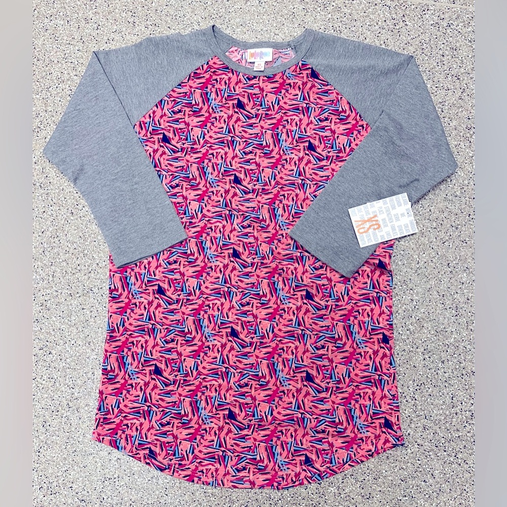 Lularoe Women’s  XS Randy Top Shirt  Rose Floral 3/4 Sleeves NWT